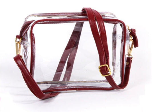 Texas A&M Clear Purse with Strap, GIG 'EM AGGIES - Licensed, Canvas, Tailgate, Stadium Approved, Crossbody, Christmas, Graduation, Gift