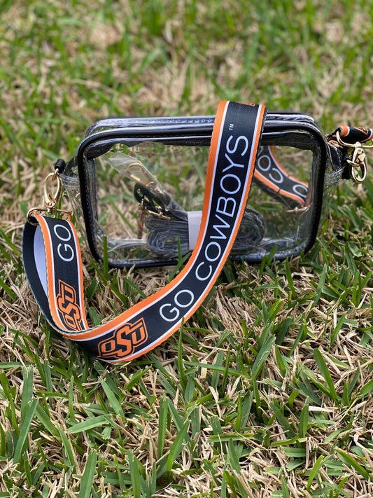 OSU clear stadium bag with licensed strap