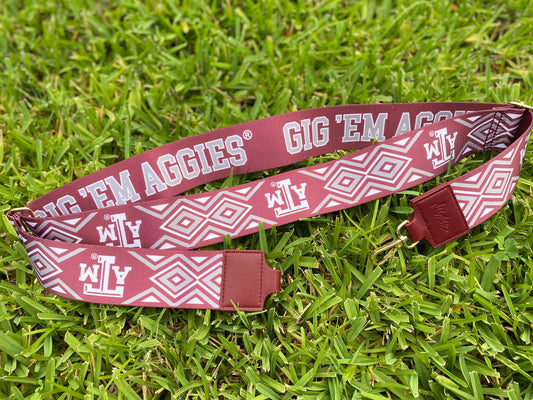 Licensed Texas A&M canvas purse strap