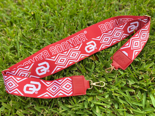 Oklahoma BOOMER SOONER - Adjustable Purse Strap, Licensed, Stadium Approved, Game Day, Patterned, Graduation Gift, Clear Bag, Back To School