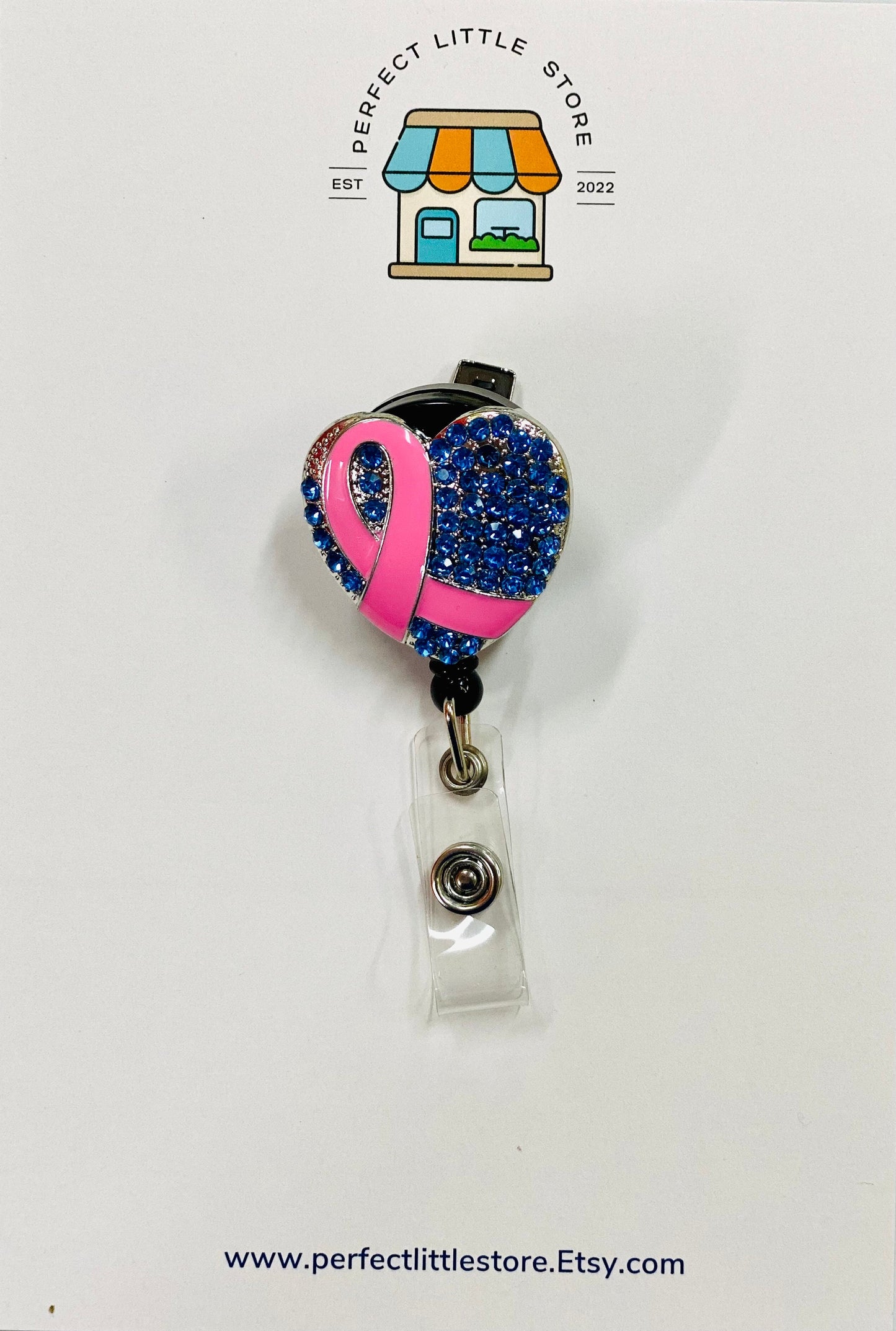 Cute Retractable Badge Reel, Nurse ID Holder, RN Key Card, Hospital Reel, Medical Gift, Badge Reel, Breast Cancer Awareness, Valentines