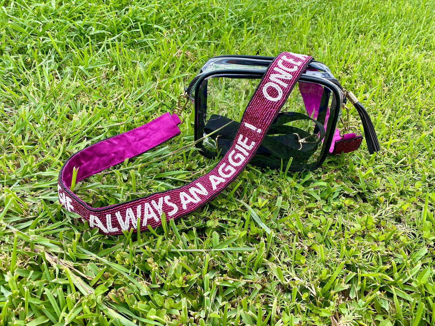 Aggies Beaded Adjustable Purse Strap, Texas A&M, Stadium Approved, Patterned, Graduation Gift, Christmas Gift, Back to School, Tailgating