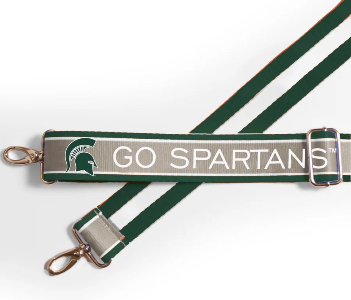 Michigan State GO SPARTANS - Adjustable Purse Strap, Officially Licensed, Stadium Approved, Patterned, Game Day, Graduation Gift, Crossbody