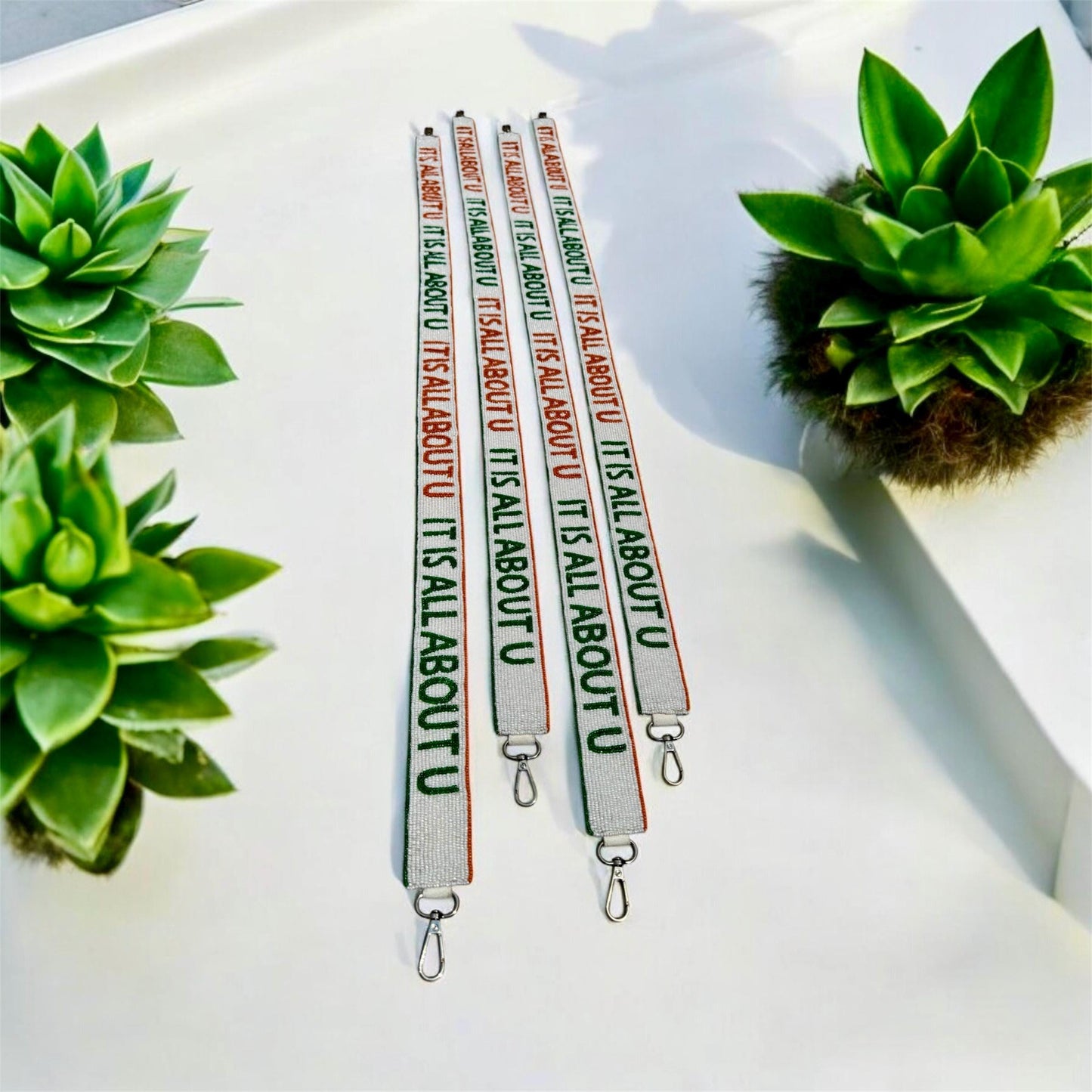 University of Miami Beaded Purse Strap, Handmade, Crossbody, Shoulder, Stadium Approved, Game Day, Graduation, Mothers Day, Gift, Tailgating