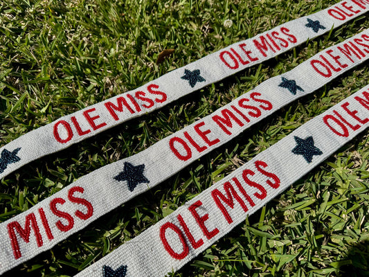 Ole Miss Rebels Beaded Purse Strap | Handcrafted | Graduation Gift | Game Day Accessory | Gifts | Tailgating | Stadium Approved | Adjustable