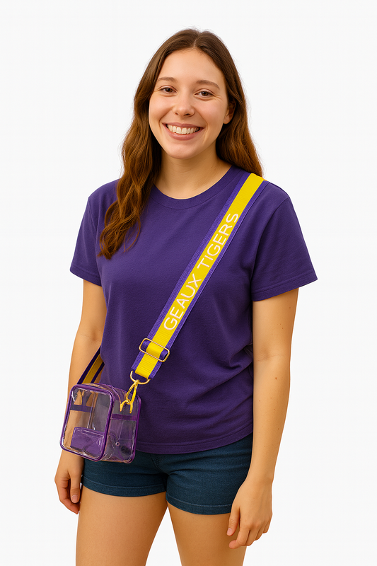 Geaux Tigers licensed canvas strap