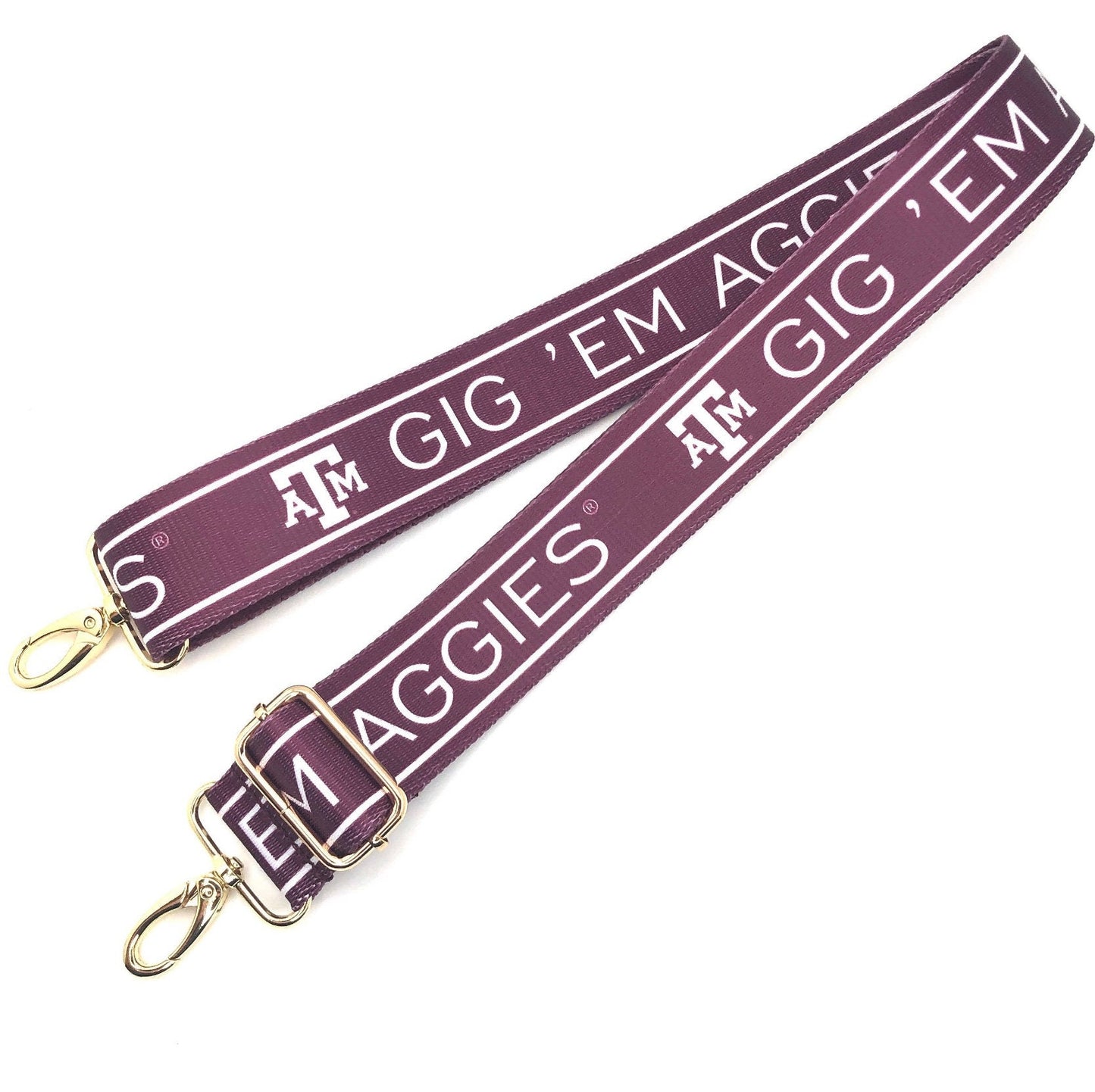 Texas A&M GIG 'EM AGGIES - Licensed, Canvas, Game Day, Stadium Approved, Adjustable, Clear Purse, Graduation Gift, Back to School, Crossbody