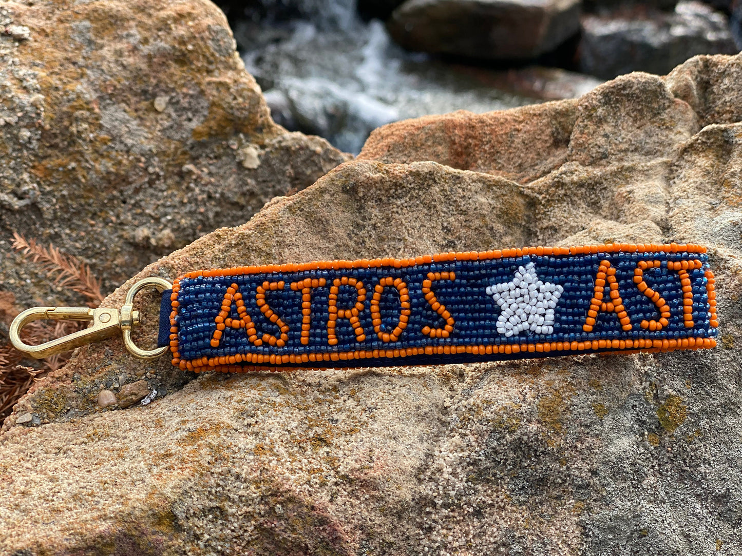 Beaded Wristlet, Keychain, Strap, Purse, MLB, Gameday, Astros, Houston, Texas, Graduation Gift, Trendy, Gift for Him or Her, Mothers Day