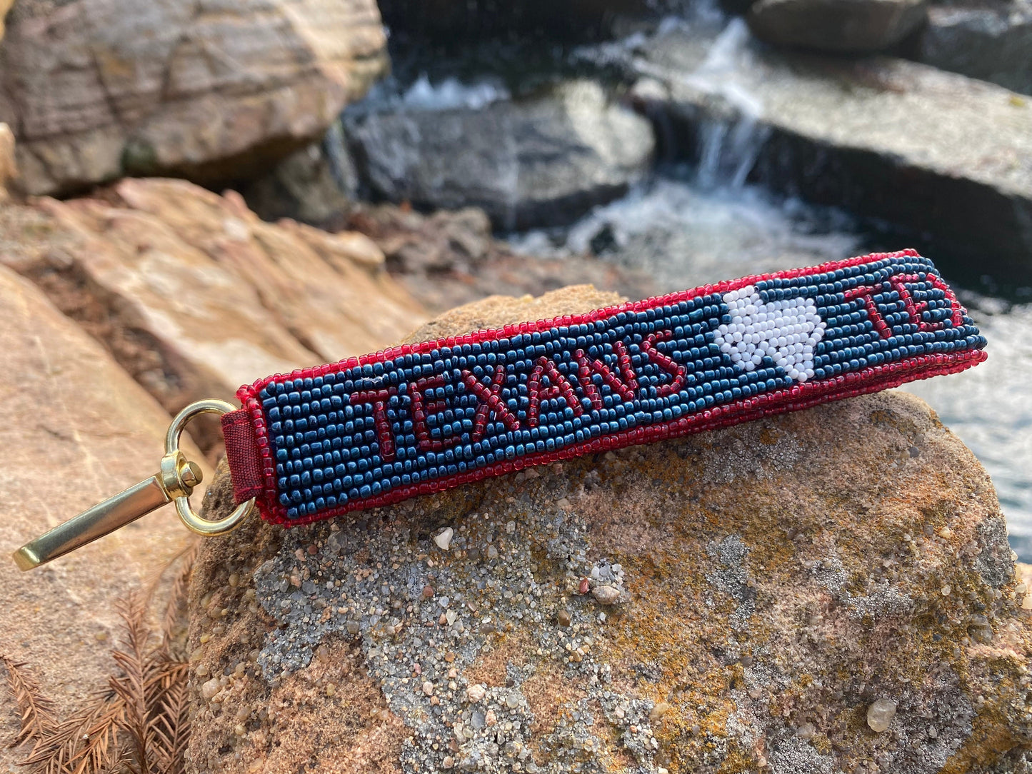 Cowboys, Texans Beaded Wristlet, Keychain, Strap, Handmade, Purse, NFL, Gameday, Gift for her, Accessory, Graduation Gift, Game Day,