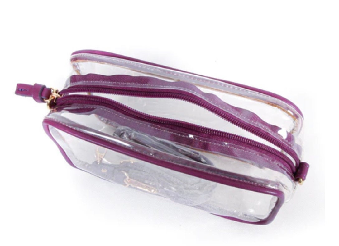 LSU Tigers Clear Purse with Strap, GEAUX TIGERS - Licensed, Canvas, Game Day, Stadium Approved, Graduation Gift, Back To School, Crossbody