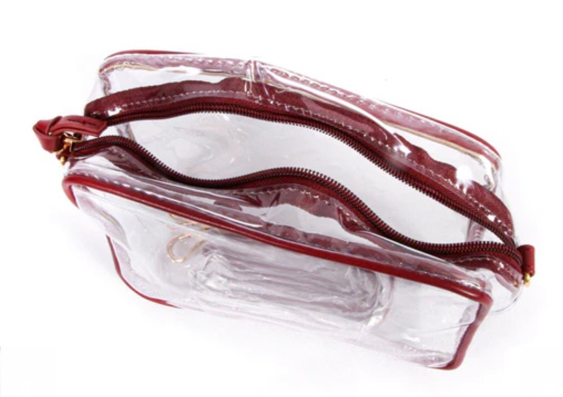 Texas A&M Clear Purse with Strap, GIG 'EM AGGIES - Licensed, Canvas, Tailgate, Stadium Approved, Crossbody, Christmas, Graduation, Gift