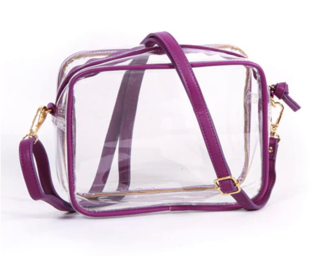 Clemson Clear Purse with Strap / GO TIGERS - Licensed, Canvas, Purse, Tailgate, Game Day, Stadium, Crossbody, Back to School, Graduation