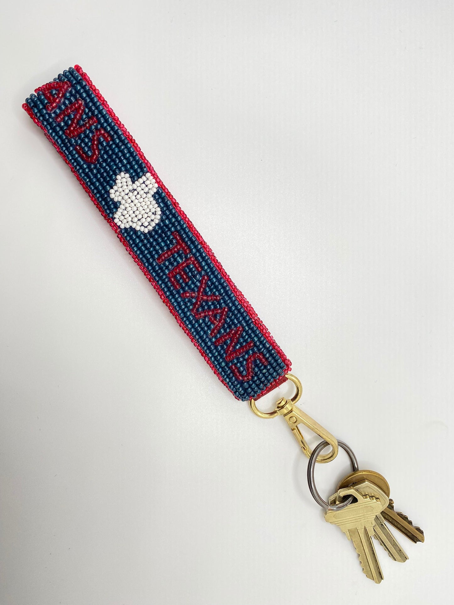 Cowboys, Texans Beaded Wristlet, Keychain, Strap, Handmade, Purse, NFL, Gameday, Gift for her, Accessory, Graduation Gift, Game Day,