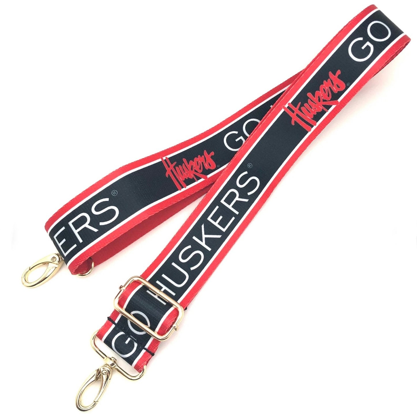 Nebraska GO HUSKERS - Adjustable Purse Strap, Officially Licensed, Stadium Approved, Patterned, Game Day, Graduation Gift, Back To School