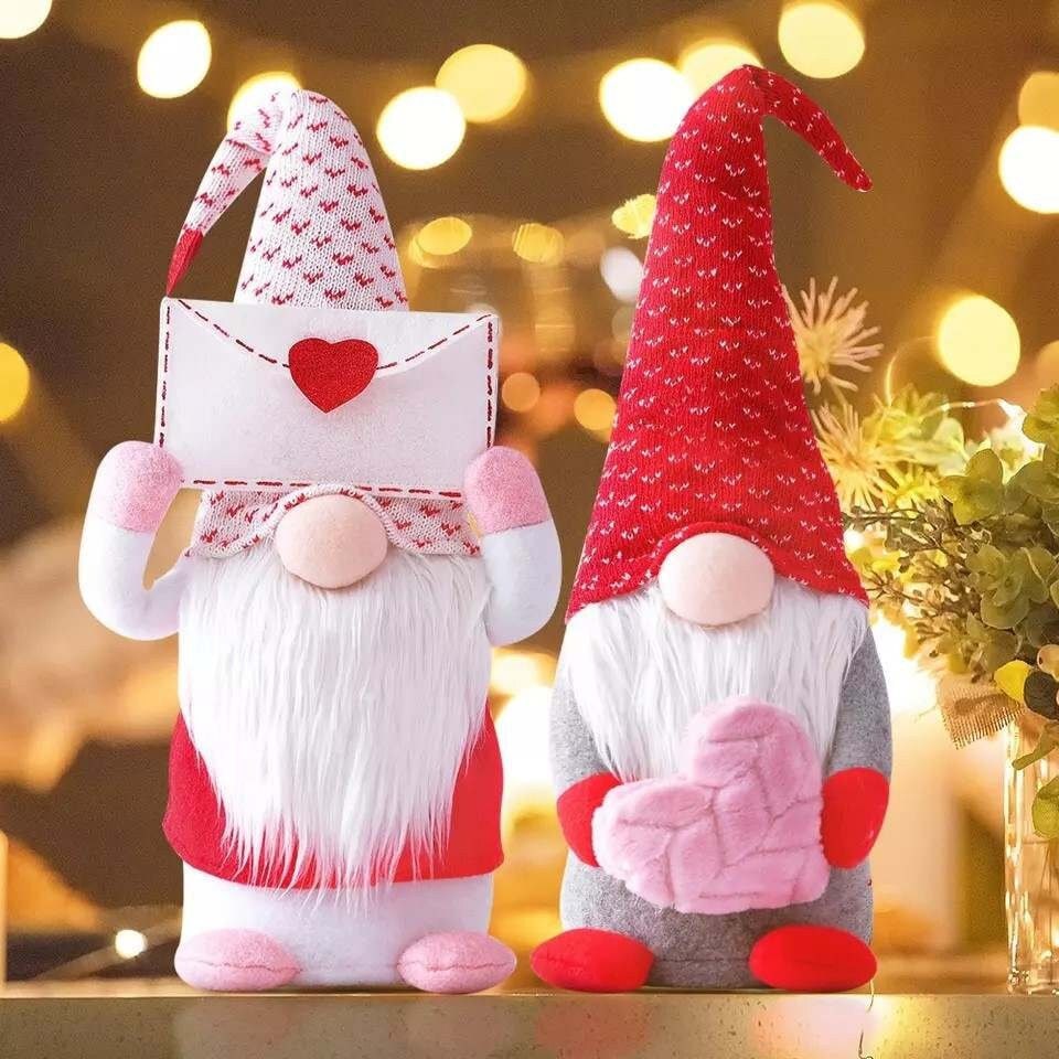 2pcs Valentines Gnome for Couple, Valentine Gnomes Decor, Christmas Decor, Gnome Plush Standing, Couple Gift, Christmas Gift, Fall Decor