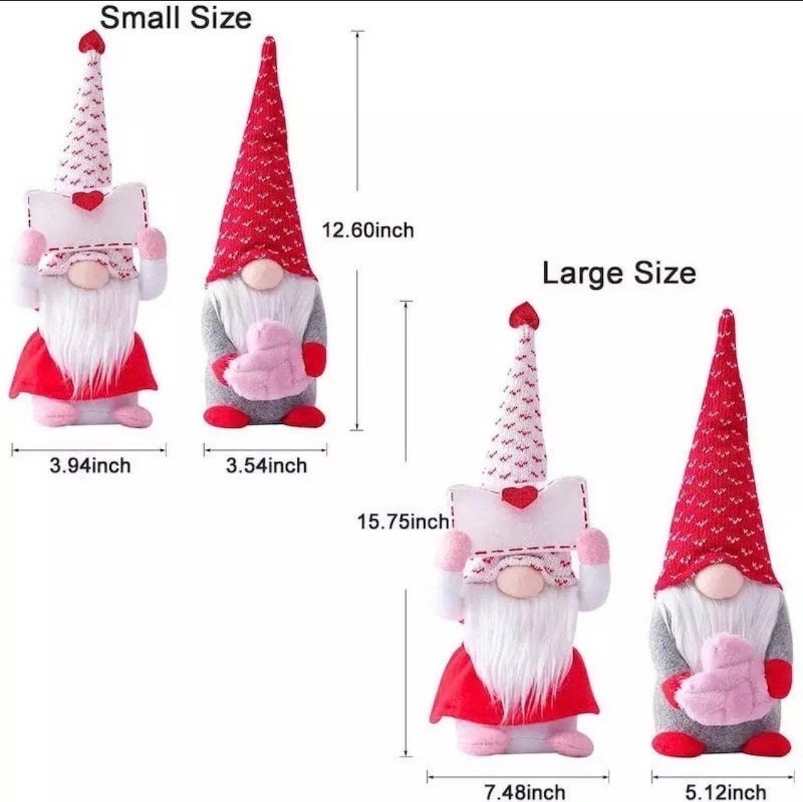 2pcs Valentines Gnome for Couple, Valentine Gnomes Decor, Christmas Decor, Gnome Plush Standing, Couple Gift, Christmas Gift, Fall Decor