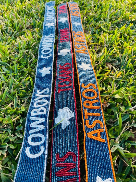 Astros, Cowboys, Texans, Handmade Beaded Purse Strap, Clear Bag, Crossbody, Shoulder, Stadium Approved, Game Day, Tailgating, Christmas