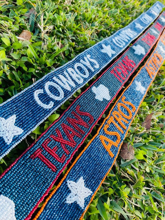 Astros, Cowboys, Texans, Handmade Beaded Purse Strap, Clear Bag, Crossbody, Shoulder, Stadium Approved, Game Day, Tailgating, Christmas