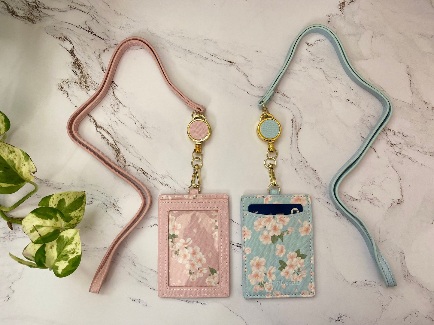 ID Badge Display with Credit Card Holder and Retractable Reel, Id card, Lanyard id holder, Id wallet lanyard, Stretchable, Valentines