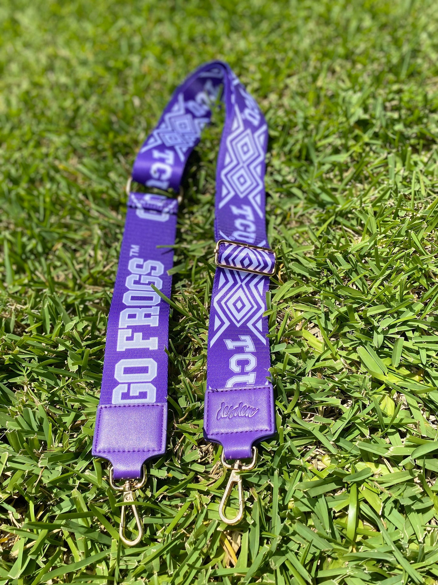 TCU GO FROGS - Adjustable Purse Strap, Licensed, Stadium Approved, Game Day, Patterned, Graduation Gift, Back To School, Tailgating,
