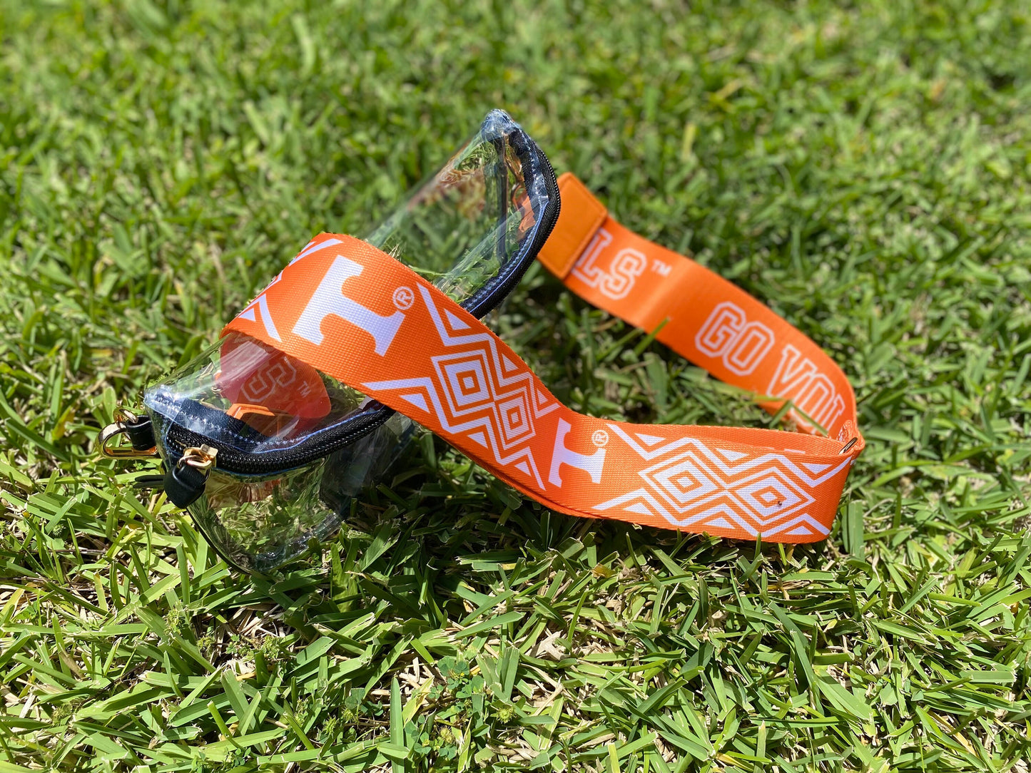 Tennessee Clear Purse with Strap GO VOLS, Licensed, Patterned, Tailgating, Game Day, Stadium Approved, Graduation Gift, Back to School