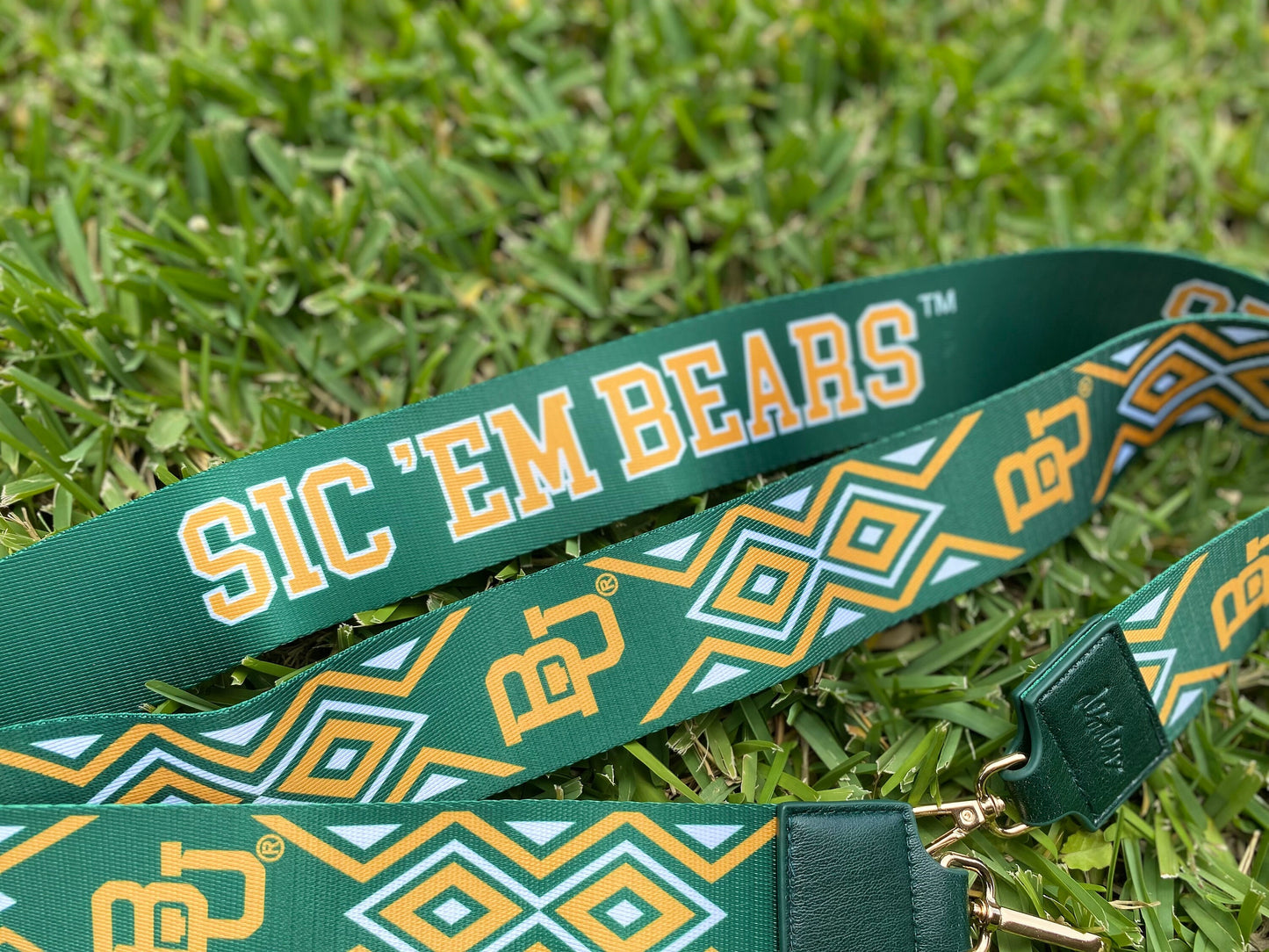Baylor SIC 'EM BEARS - Adjustable Purse Strap, Licensed, Stadium Approved, Game Day, Patterned, Graduation Gift, Clear Bag, Back To School