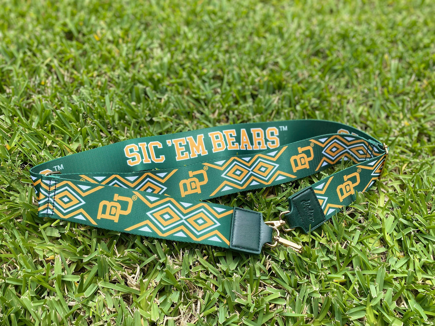 Baylor SIC 'EM BEARS - Adjustable Purse Strap, Licensed, Stadium Approved, Game Day, Patterned, Graduation Gift, Clear Bag, Back To School