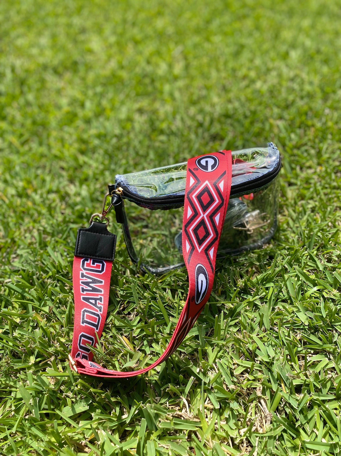 Georgia Bulldogs Clear Purse with Strap, GO DAWGS - Licensed, Canvas, Game Day, Stadium Approved, Crossbody, Graduation Gift, Back to School