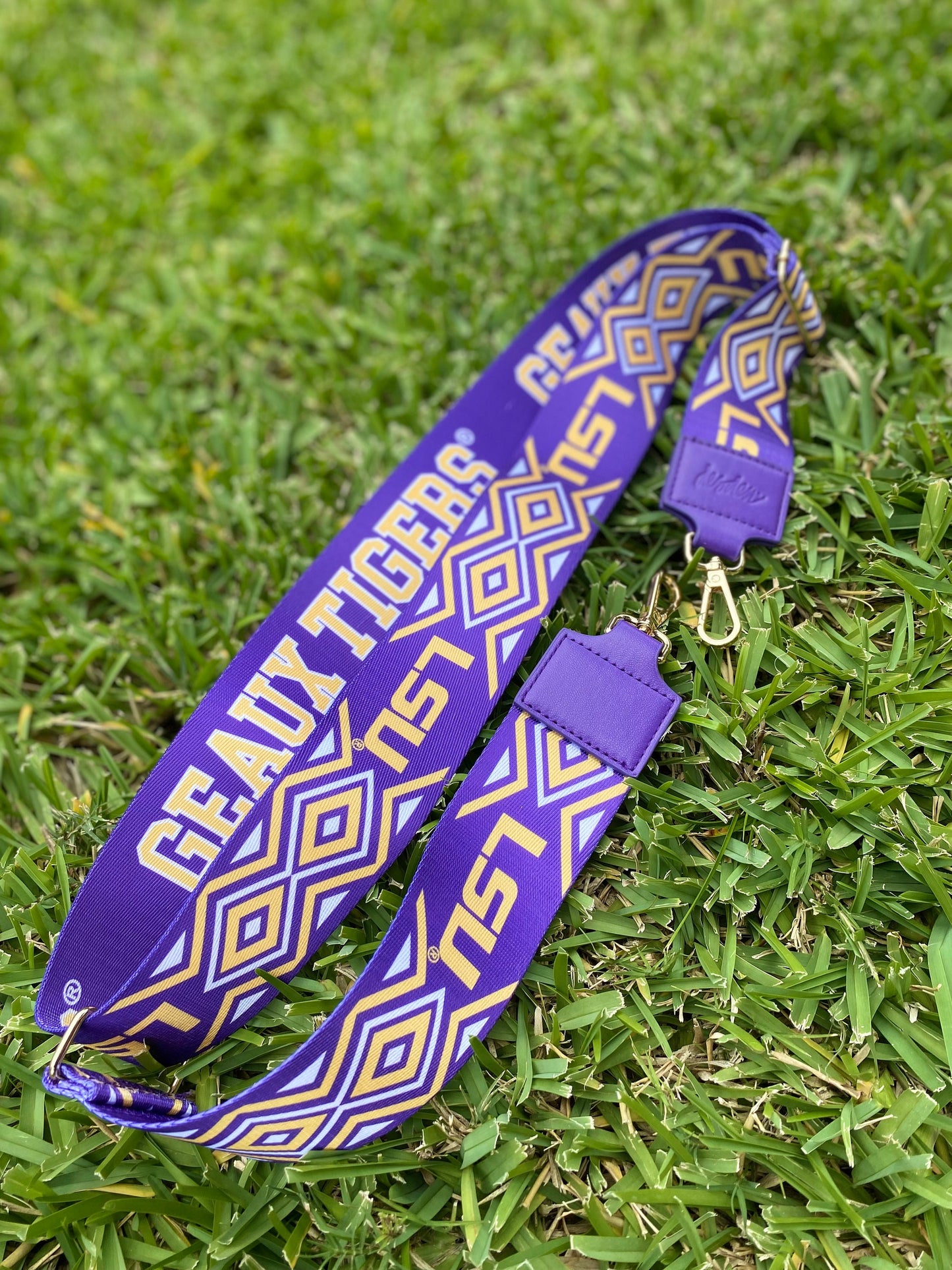 LSU GEAUX TIGERS - Adjustable Purse Strap, Licensed, Stadium Approved, Game Day, Patterned, Graduation, Gift, Clear Bag, Back to School