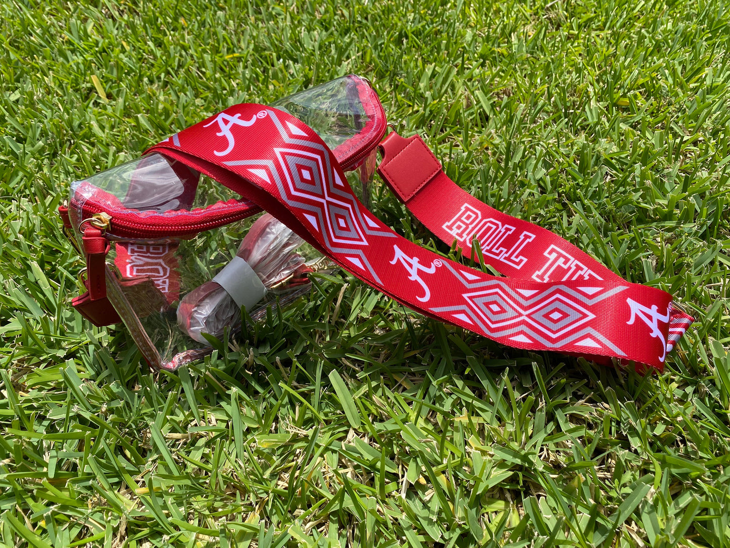 Alabama ROLL TIDE Clear Purse with Strap - Licensed, Canvas, Game Day, Stadium Approved, Graduation Gift, Back To School, Tailgating