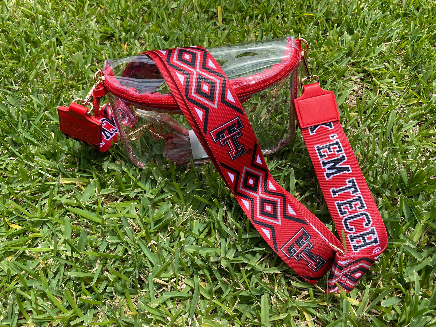 Texas Tech Clear Purse with Strap / WRECK 'EM - Licensed, Canvas, Purse, Game Day, Stadium, Crossbody, Graduation Gift, Back to School