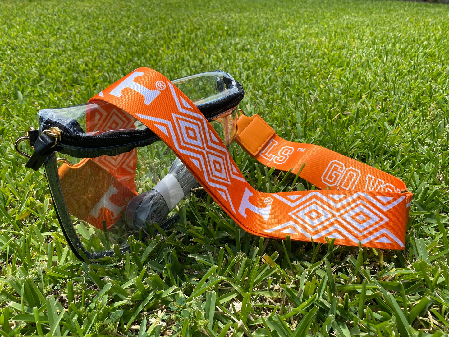 Tennessee Clear Purse with Strap GO VOLS, Licensed, Patterned, Tailgating, Game Day, Stadium Approved, Graduation Gift, Back to School