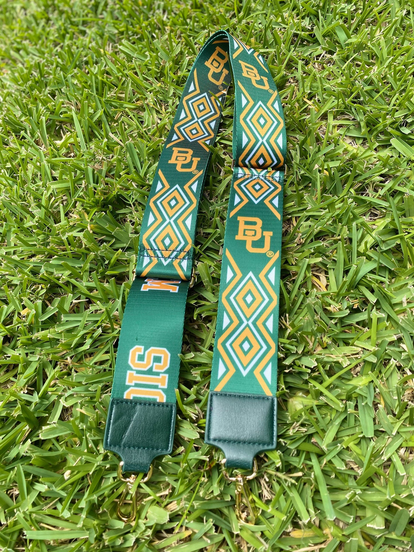 Baylor SIC 'EM BEARS - Adjustable Purse Strap, Licensed, Stadium Approved, Game Day, Patterned, Graduation Gift, Clear Bag, Back To School