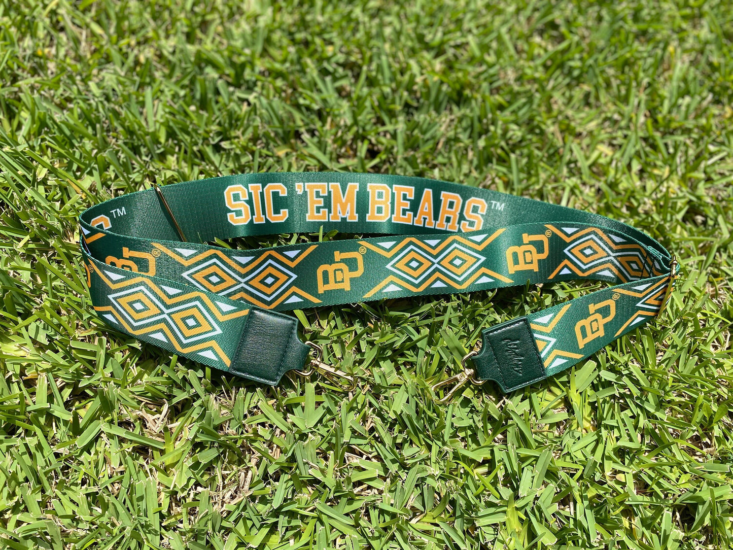 Baylor SIC 'EM BEARS - Adjustable Purse Strap, Licensed, Stadium Approved, Game Day, Patterned, Graduation Gift, Clear Bag, Back To School