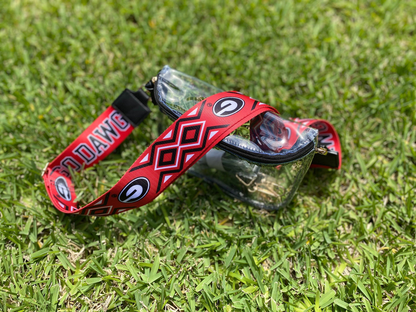 Georgia Bulldogs Clear Purse with Strap, GO DAWGS - Licensed, Canvas, Game Day, Stadium Approved, Crossbody, Graduation Gift, Back to School