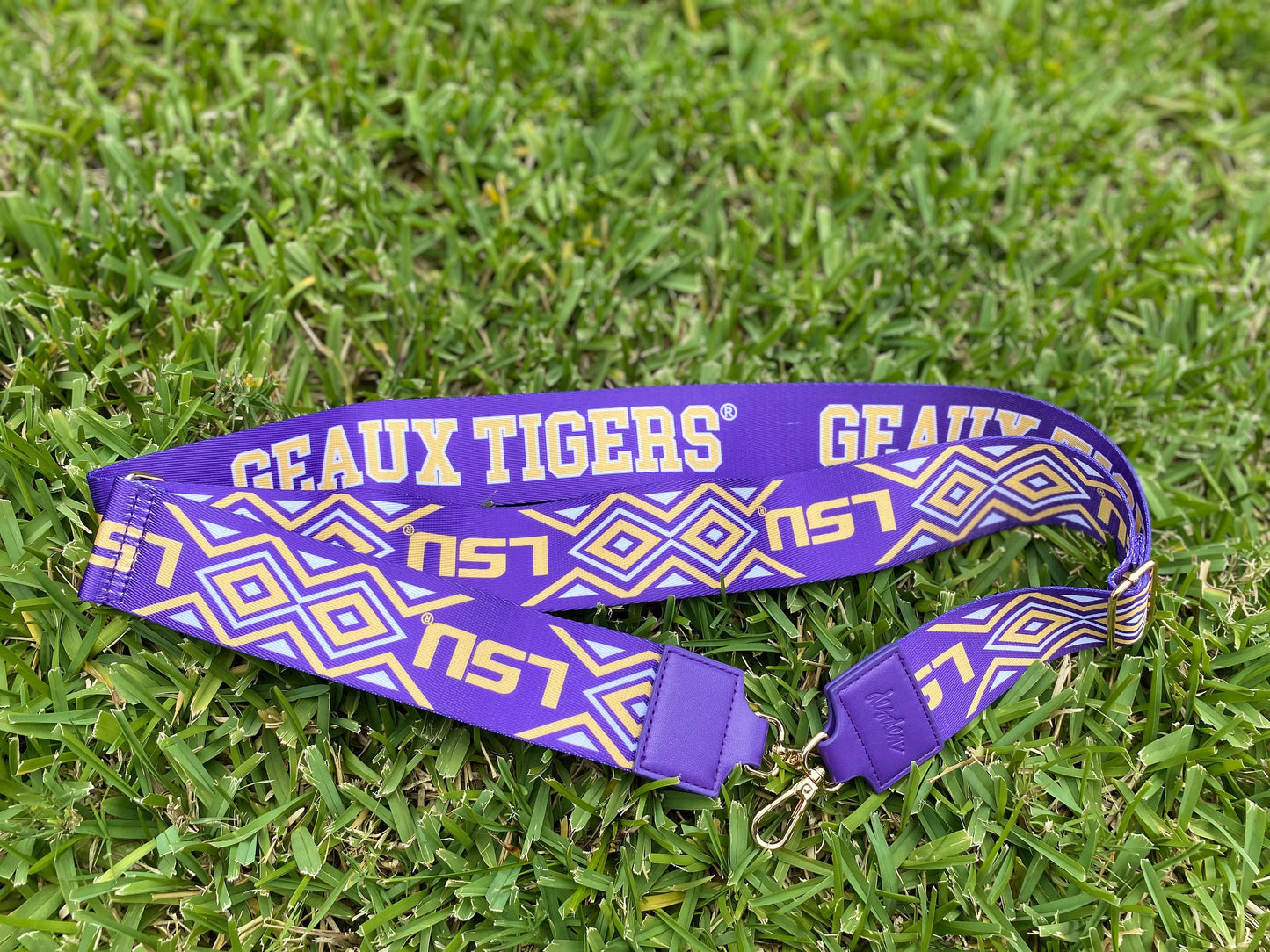 LSU GEAUX TIGERS - Adjustable Purse Strap, Licensed, Stadium Approved, Game Day, Patterned, Graduation, Gift, Clear Bag, Back to School