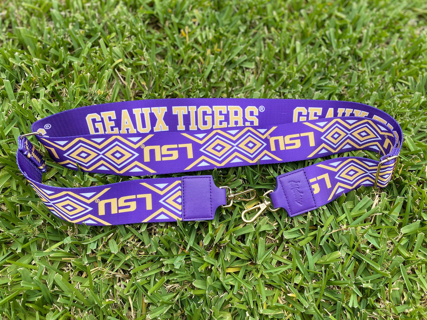 LSU GEAUX TIGERS - Adjustable Purse Strap, Licensed, Stadium Approved, Game Day, Patterned, Graduation, Gift, Clear Bag, Back to School