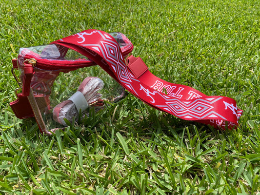 Alabama ROLL TIDE Clear Purse with Strap - Licensed, Canvas, Game Day, Stadium Approved, Graduation Gift, Back To School, Tailgating