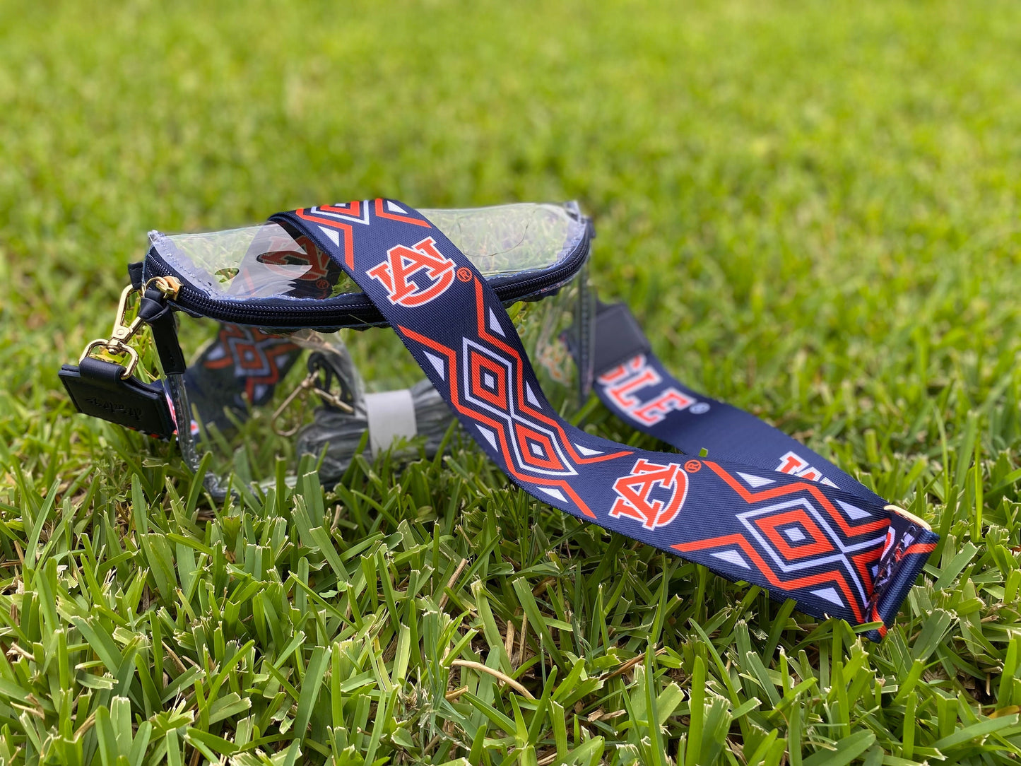 Auburn Clear Purse with Strap, WAR EAGLE, Licensed, Canvas, Purse, Game Day, Stadium, University, Crossbody, Graduation Gift, Christmas Gift