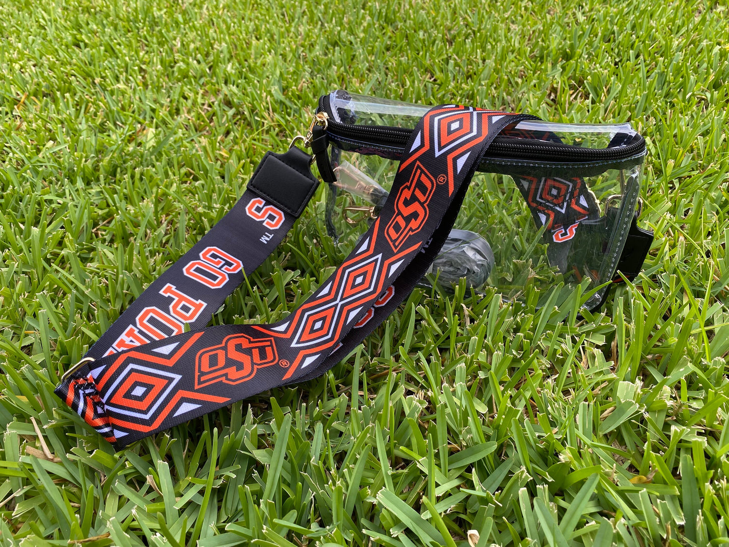 Oklahoma State Cowboys Clear Purse with Strap, GO POKES-Licensed, Canvas, Purse, Game Day, Stadium, University, Crossbody, Graduation Gift