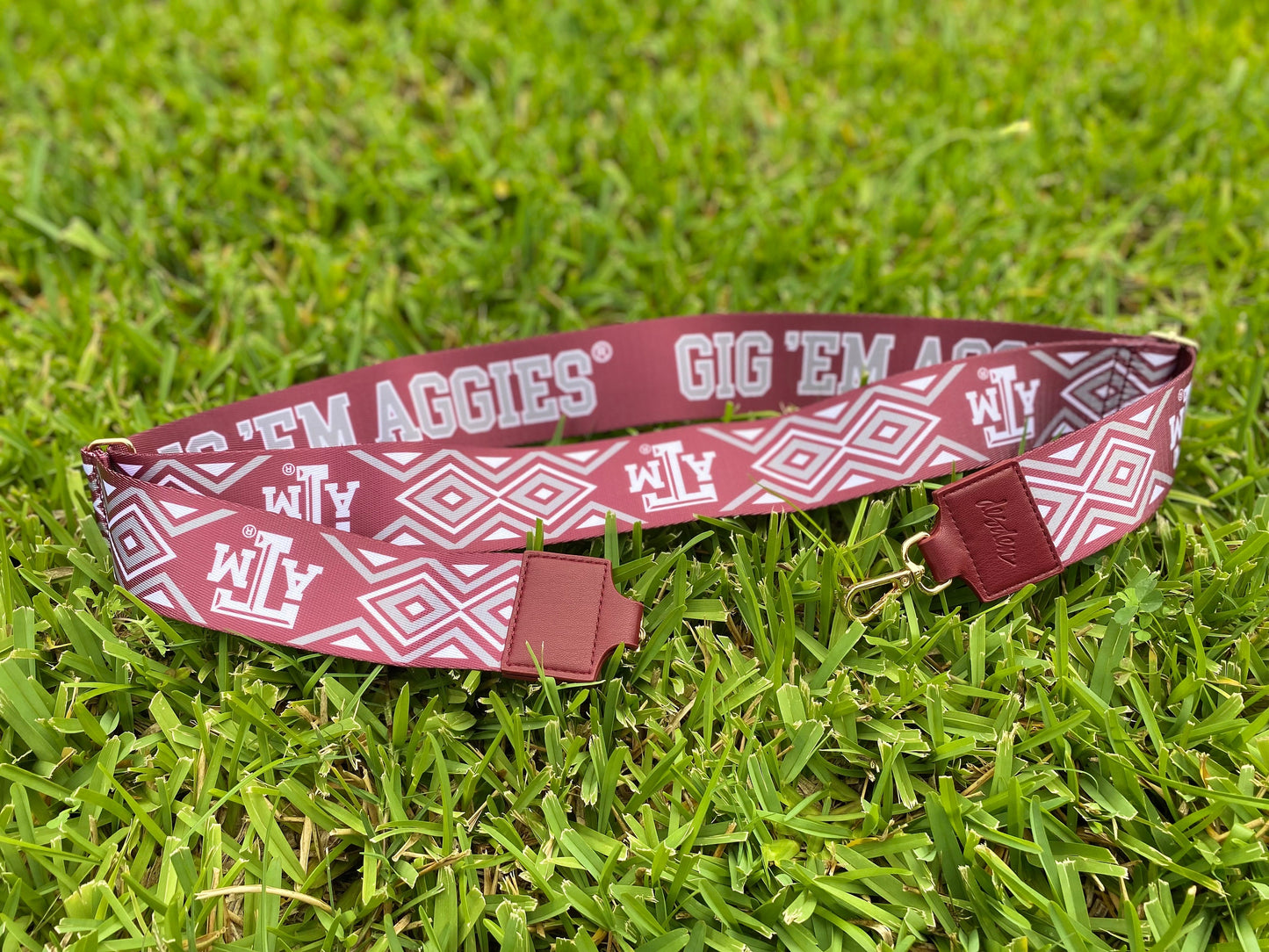 Texas A&M GIG 'EM AGGIES - Licensed Canvas Purse Strap 2"