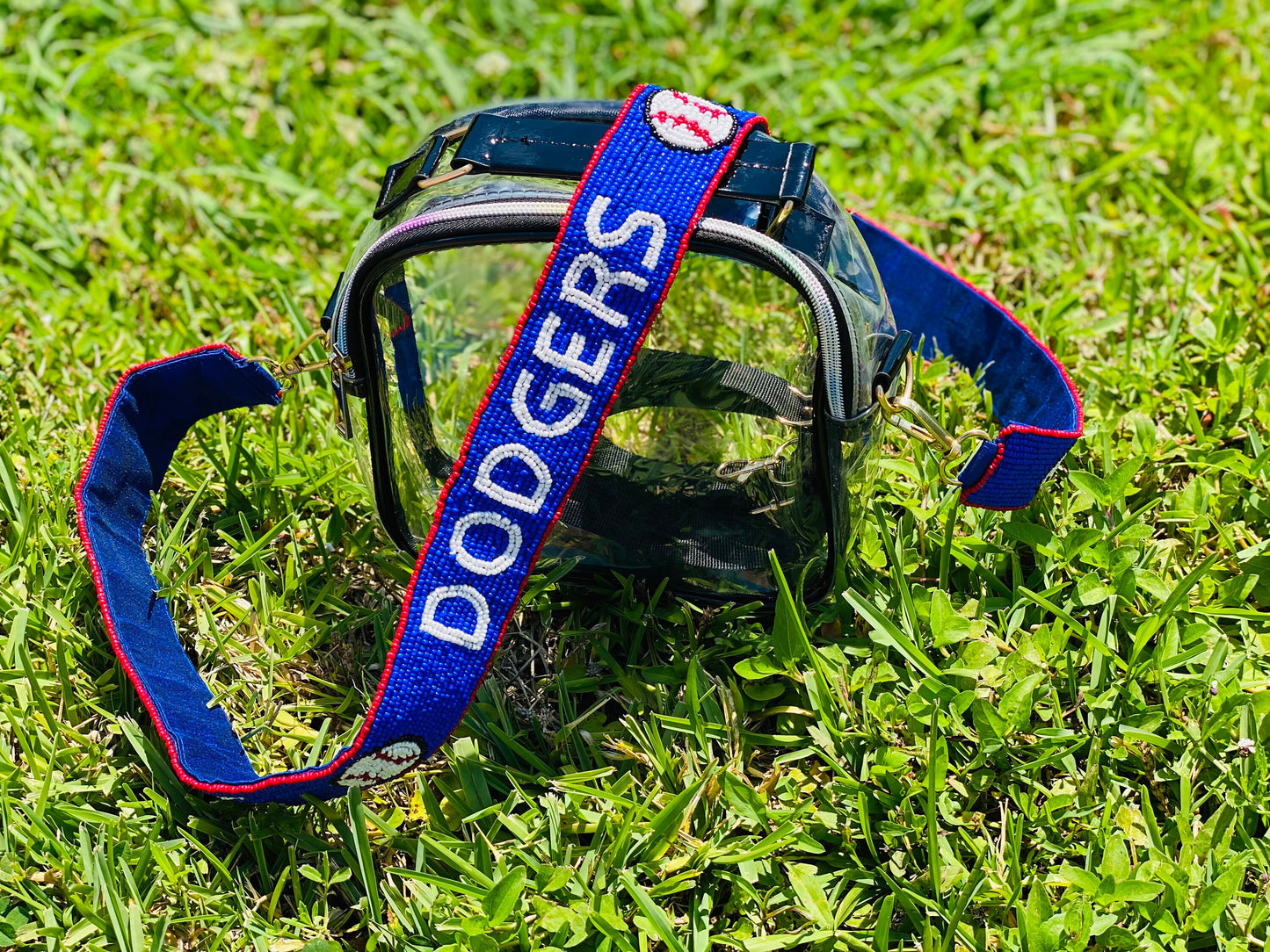 Dodgers, Beaded Purse Strap, Los Angeles, Handmade, Clear Purse, Crossbody, Shoulder, Stadium Approved, Game Day, Graduation, Mothers Day