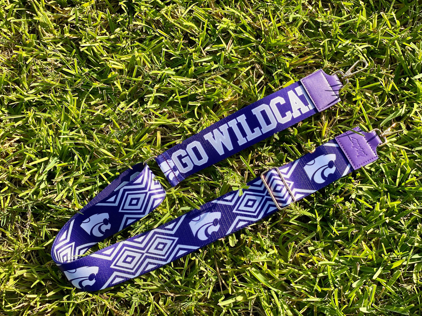 Kansas State GO WILDCATS - Adjustable Purse Strap, Licensed, Stadium Approved, Game Day, Patterned, Graduation Gift, Back to School
