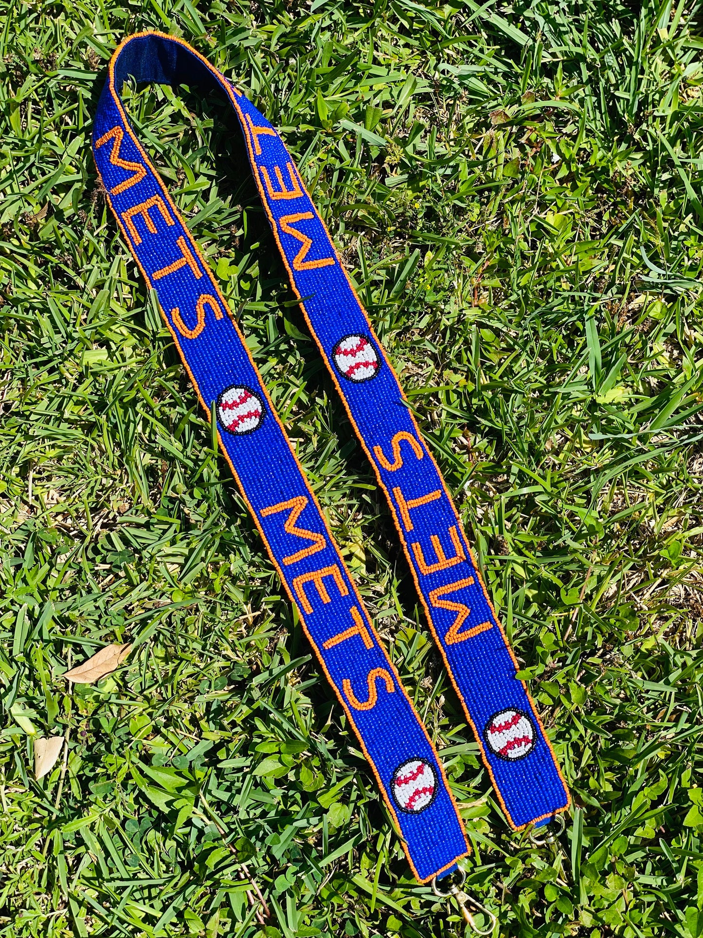 New York Mets Beaded Purse Strap, Handmade, Clear Purse, Crossbody, Shoulder, Stadium Approved, Game Day, Graduation Gift, Mothers Day