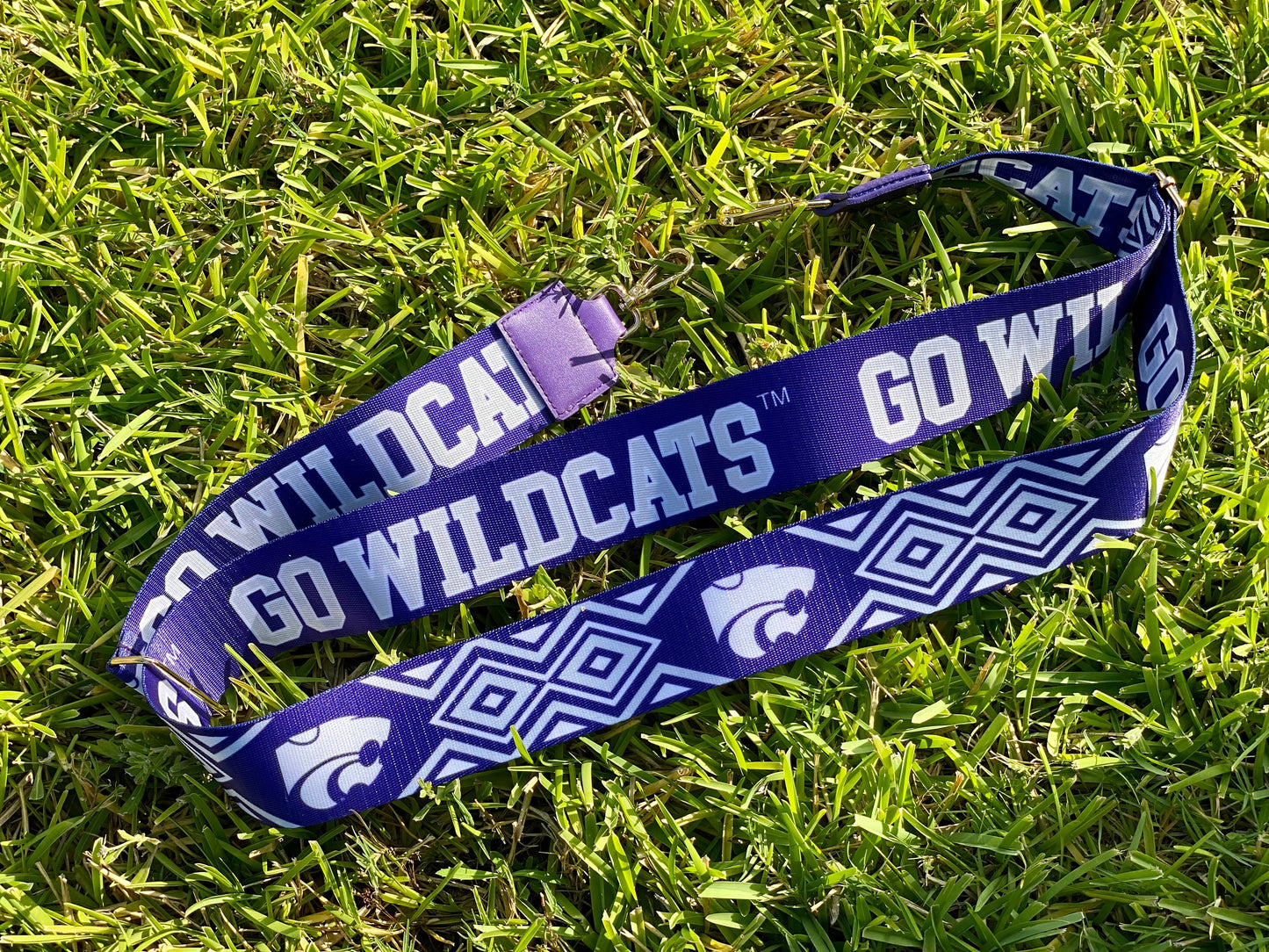 Kansas State GO WILDCATS - Adjustable Purse Strap, Licensed, Stadium Approved, Game Day, Patterned, Graduation Gift, Back to School