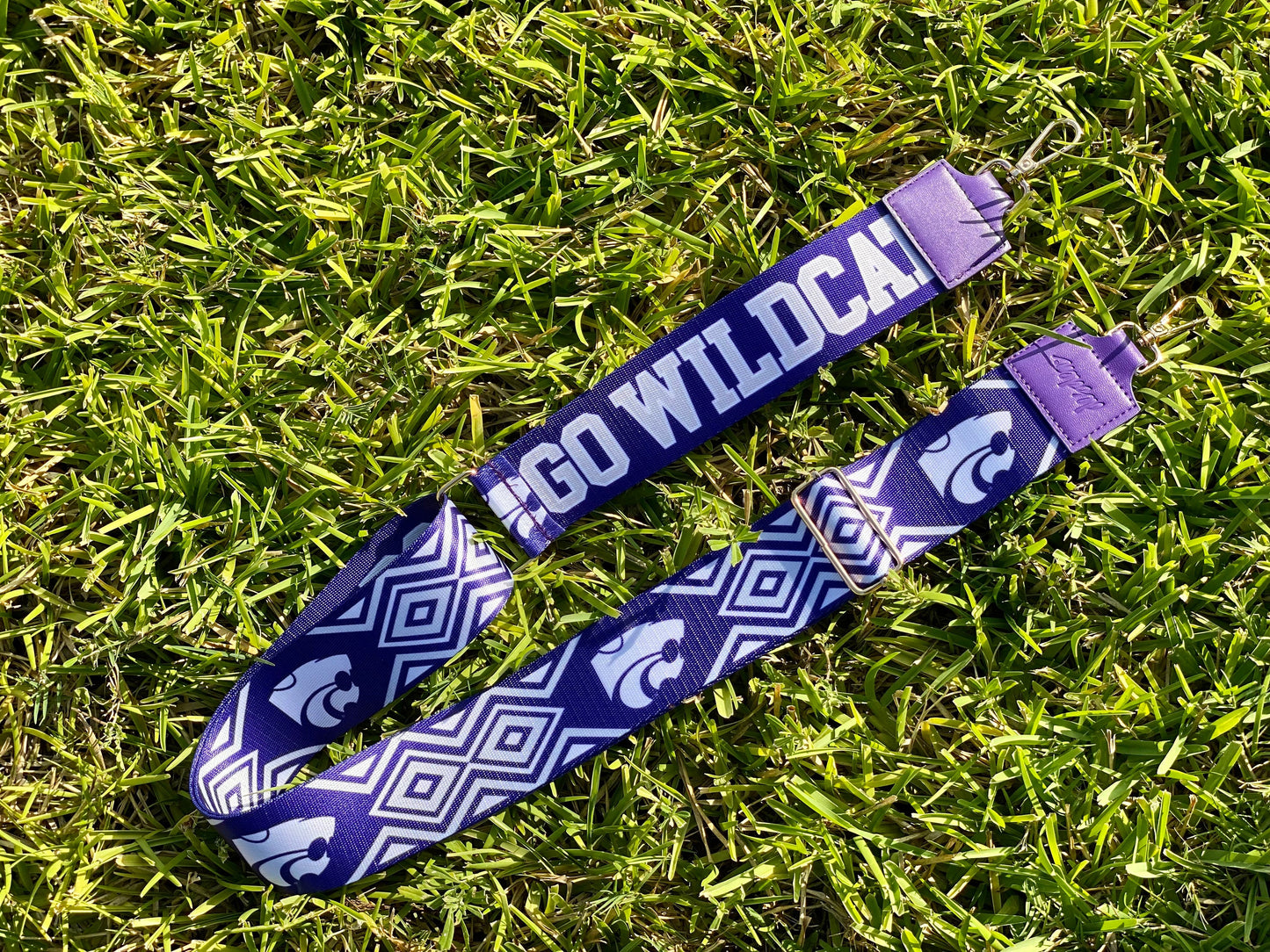 Kansas State GO WILDCATS - Adjustable Purse Strap, Licensed, Stadium Approved, Game Day, Patterned, Graduation Gift, Back to School