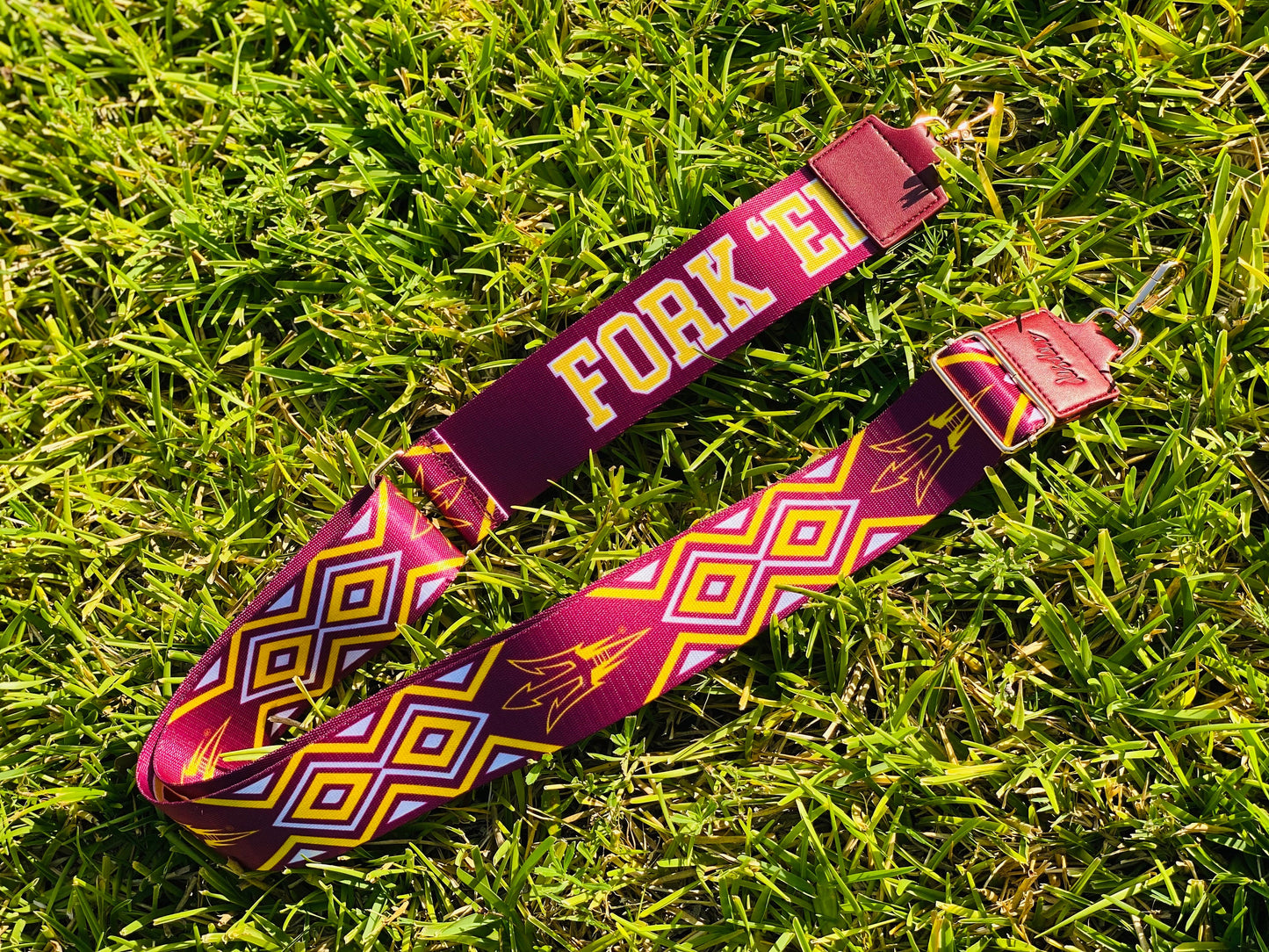 Arizona FORK 'EM DEVILS - Adjustable Purse Strap, Licensed, Stadium Approved, Game Day, Patterned, Graduation, Clear Bag, March Madness