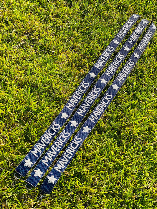 Mavericks beaded strap on clear purse