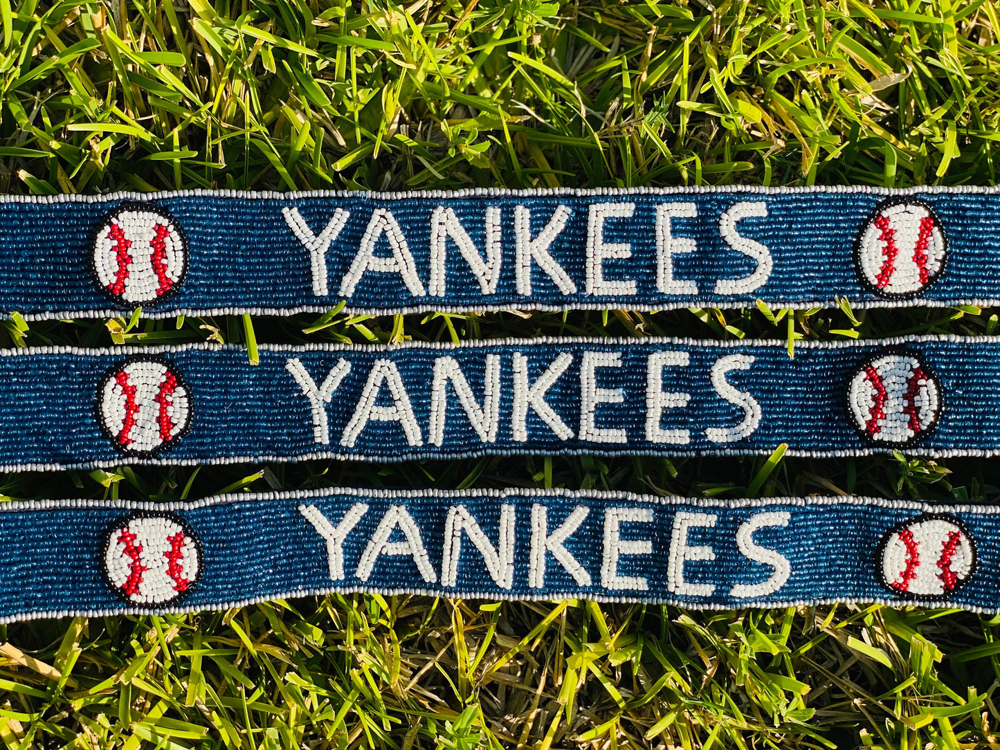 NY Yankees Beaded Purse Strap, Clear Bag Strap, Crossbody, Shoulder, Stadium Approved, Game Day, MLB, Tailgating, Graduation, Valentines