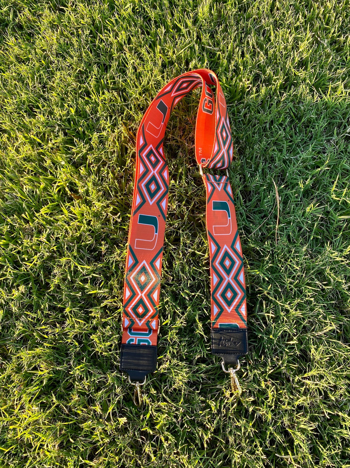 Miami GO CANES - Adjustable Purse Strap, Licensed, Stadium Approved, Game Day, Patterned, Canvas, Graduation Gift, Clear Bag, Crossbody